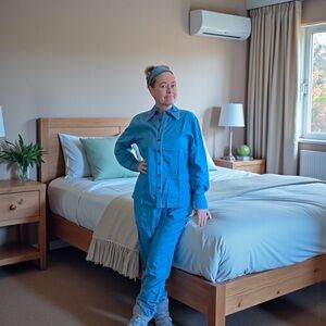 Women’s Bamboo Pajamas 3 pc set - long sleeve top - bottoms & sleep mask